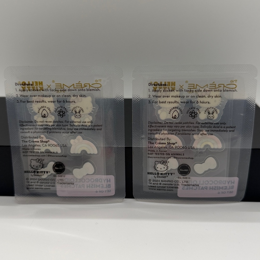 3/$15 The Crème Shop x Hello Kitty Set of 2 Hydrocolloid Blemish Patches - Picture 2 of 2